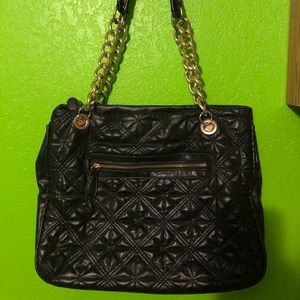 Leather purse gold accents